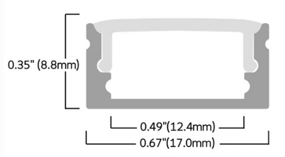 ALUMINUM CHANNEL 8FT, FROSTED DIFFUSER COVER BN252