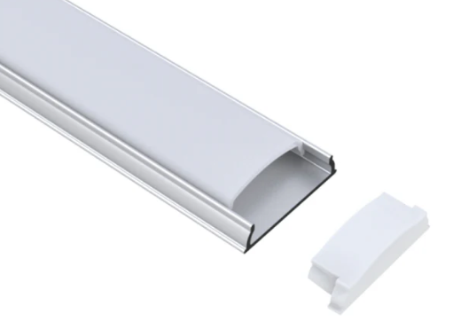 ALUMINUM CHANNEL 8FT, FROSTED DIFFUSER COVER BENDABLE CURVED BN263