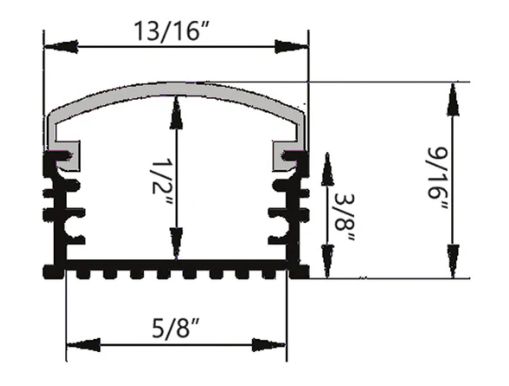 ALUMINUM CHANNEL 8FT, FROSTED DIFFUSER COVER BN251